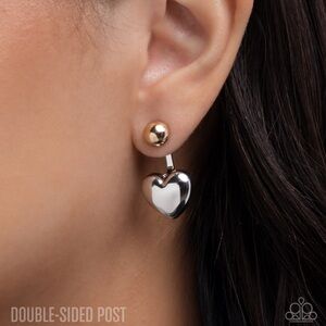 Paparazzi Gold and Silver Heart Earrings